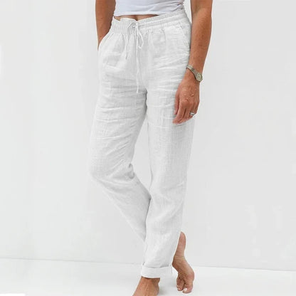 Women's Elastic Waist   Cotton Linen Casual   Pants